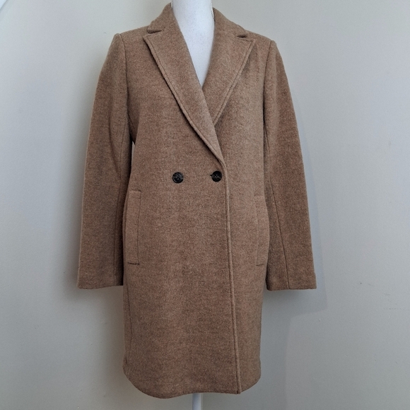 J Crew Daphne Topcoat in Italian Boiled Wool In Camel Size 6P - Picture 5 of 9